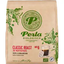 Albert Heijn Perla Biologisch Classic roast koffiepads aanbieding