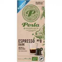 Albert Heijn Perla Biologisch Espresso dark capsules aanbieding