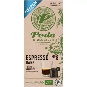 Albert Heijn Perla Biologisch Espresso dark capsules aanbieding
