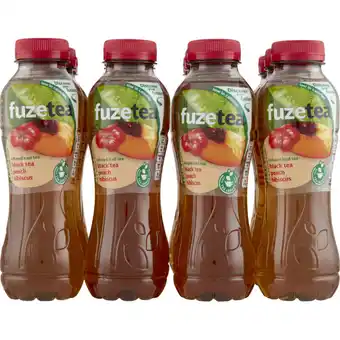 Albert Heijn Fuze Tea Black ice tea peach hibiscus 12-pack aanbieding
