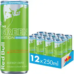 Albert Heijn Red Bull Green edition sugarfree curuba 12-pack aanbieding