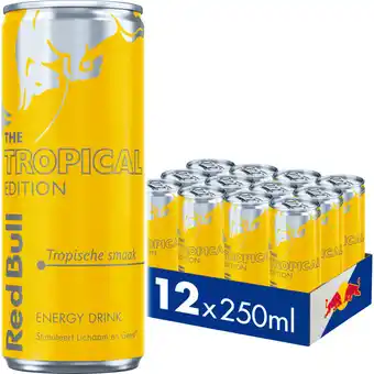 Albert Heijn Red Bull Energy drink tropisch fruit 12-pack aanbieding