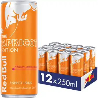 Albert Heijn Red Bull Energy drink abrikoos-aardbei 12-pack aanbieding