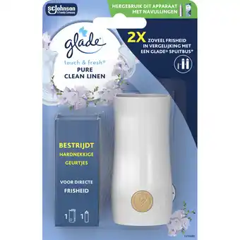 Albert Heijn Glade Touch & fresh houder pure clean linen aanbieding