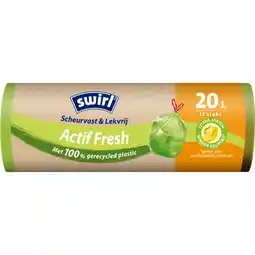 Albert Heijn Swirl Vuilniszakken met actif fresh 20 liter aanbieding