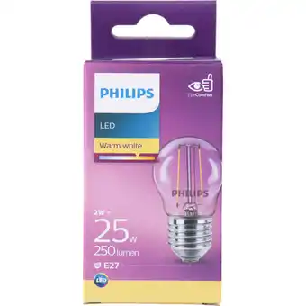 Albert Heijn Philips Led fil kogel helder E27 25W aanbieding