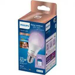 Albert Heijn Philips Smart led standaard gekleurd E27 60W aanbieding