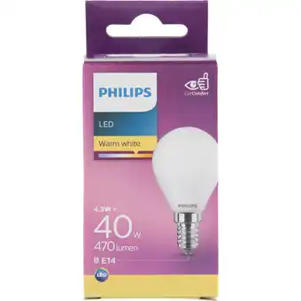 Albert Heijn Philips Led fil kogel mat E14 40W aanbieding