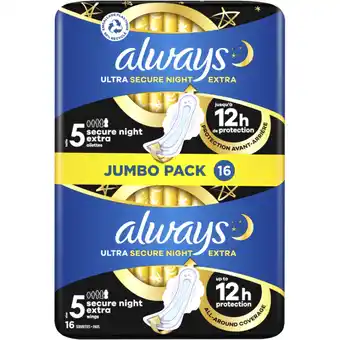 Albert Heijn Always Ultra night extra maandverband jumbopack aanbieding