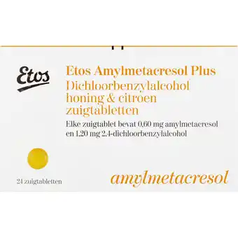 Albert Heijn Etos Zuigtabletten honing citroen aanbieding