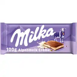 Albert Heijn Milka Chocoladereep alpenmelk créme aanbieding