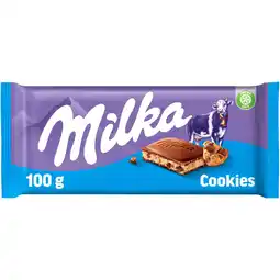 Albert Heijn Milka Chocoladereep melk cookies aanbieding