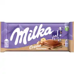 Albert Heijn Milka Chocoladereep hazelnoot crème aanbieding