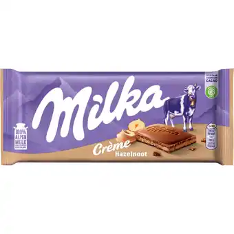 Albert Heijn Milka Chocoladereep hazelnoot crème aanbieding