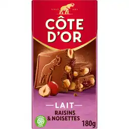 Albert Heijn Côte d'Or Chocoladereep rozijnen hele hazelnoot aanbieding