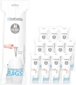 Bol.com Brabantia PerfectFit Vuilniszakken - 50/60 l - Code H - 12 rollen x 10 stuks aanbieding