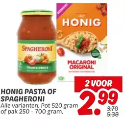 Dekamarkt Honig pasta of spagheroni aanbieding