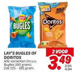 Dekamarkt Lay's bugles of doritos aanbieding