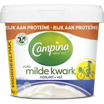 Dirk Campina Volle milde kwark naturel aanbieding