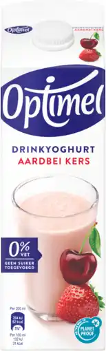 Dirk Optimel Drink aardbei-kers 0% vet aanbieding