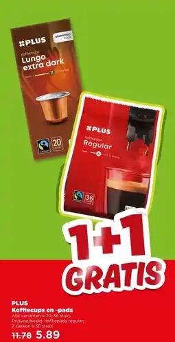 PLUS PLUS Koffiecups en -pads aanbieding