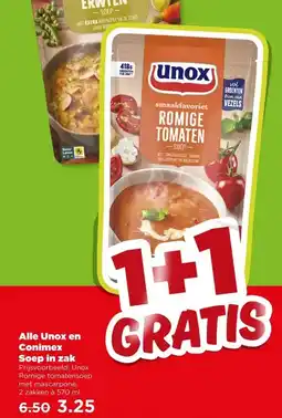 PLUS Alle Unox en Conimex Soep in zak aanbieding