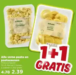 PLUS Alle verse pasta en pastasauzen aanbieding
