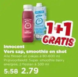 PLUS Innocent Vers sap, smoothie en shot aanbieding