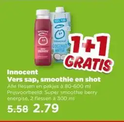 PLUS Innocent Vers sap, smoothie en shot aanbieding