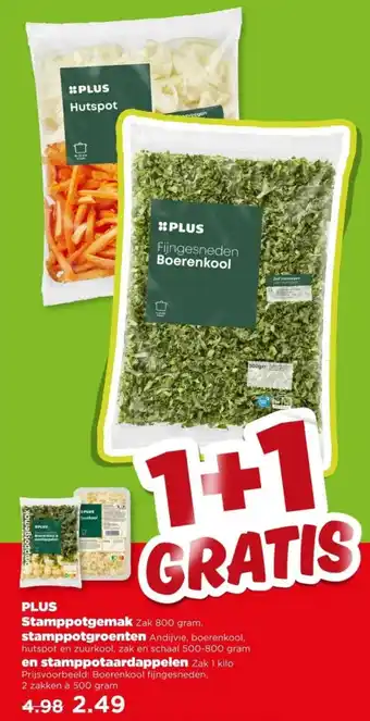 PLUS PLUS Stamppotgemak stamppotgroenten en stamppotaardappelen aanbieding