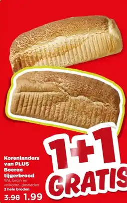 PLUS Korenlanders van PLUS Boeren tijgerbrood aanbieding