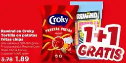 PLUS Rewind en Croky Tortilla en patatas fritas chips aanbieding
