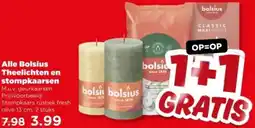 PLUS Alle Bolsius Theelichten en stompkaarsen aanbieding