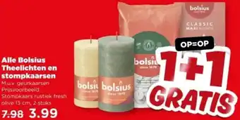 PLUS Alle Bolsius Theelichten en stompkaarsen aanbieding