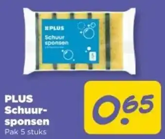 PLUS PLUS Schuursponsjes aanbieding