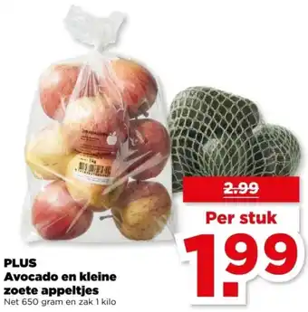 PLUS PLUS Avocado en kleine zoete appeltjes aanbieding