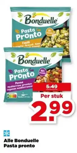 PLUS Alle Bonduelle Pasta pronto aanbieding