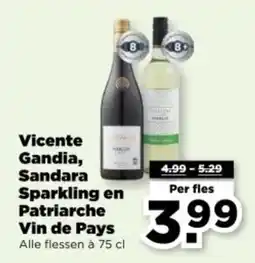 PLUS Vicente Gandia, Sandara Sparkling en Patriarche Vin de Pays aanbieding
