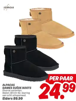 Dekamarkt Alpacas dames suède boots aanbieding