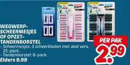Dekamarkt Wegwerp scheermesjes of opzet tandenborstel aanbieding