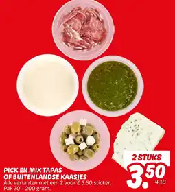 Dekamarkt Pick en mix tapas of buitenlandse kaasjes aanbieding