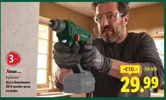 Lidl Parkside Accu-boorhamer 20 V zonder accu en lader aanbieding