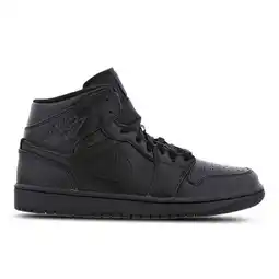 Foot Locker Jordan 1 Mid Sneakers Heren - Zwart - Maat 44.5 - Leer, Synthetisch aanbieding