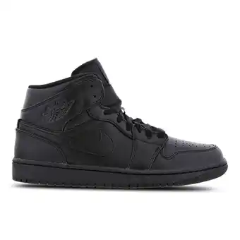 Foot Locker Jordan 1 Mid Sneakers Heren - Zwart - Maat 44.5 - Leer, Synthetisch aanbieding