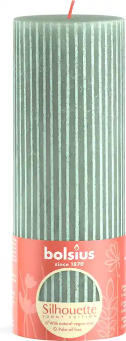 Intratuin Bolsius stompkaars Rustiek Shine groen 85 uur D 6,8 H 19 cm aanbieding