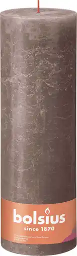Intratuin Bolsius stompkaars Rustiek Shine taupe 200 uur D 10 H 30 cm aanbieding