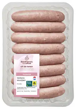 PLUS PLUS Boerentrots Varkenssaucijzen 8 st aanbieding