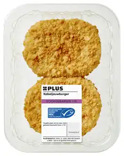 PLUS PLUS Gebakken kabeljauwburger 200 GR aanbieding