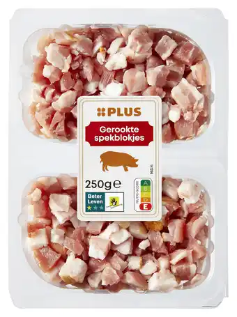 PLUS PLUS Dobbelsteentjes gerookt spek aanbieding