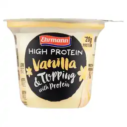 PLUS Ehrmann High Protein pudding topping vanille aanbieding